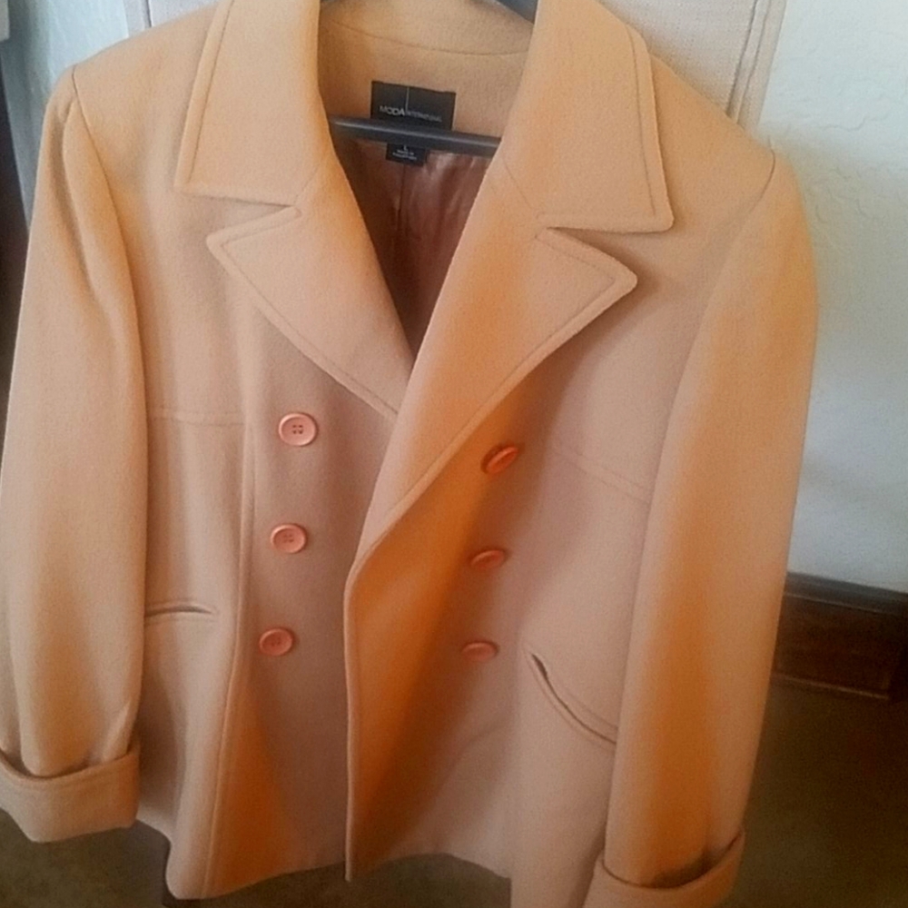 Coat, Wool/nylon, Camel color